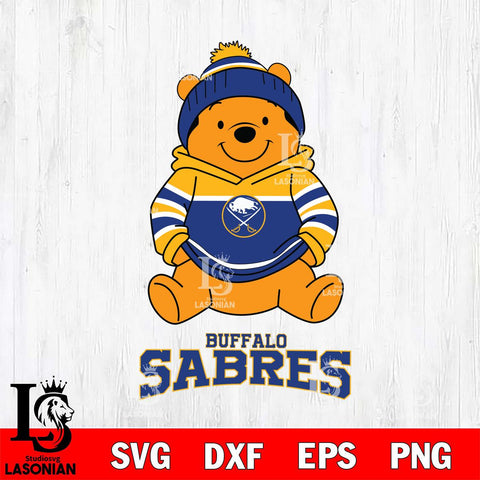 Buffalo Sabres Winnie The Pooh Hockey SVG DXF EPS PNG FILE,NHL File Cut,Disney Digital Download,Instant Download, Silhouette