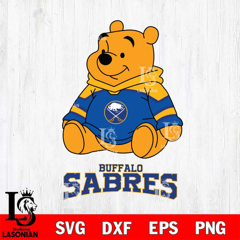 Buffalo Sabres Winnie The Pooh NHL Hockey SVG DXF EPS PNG FILE,NHL File Cut,Disney Digital Download,Instant Download, Silhouette
