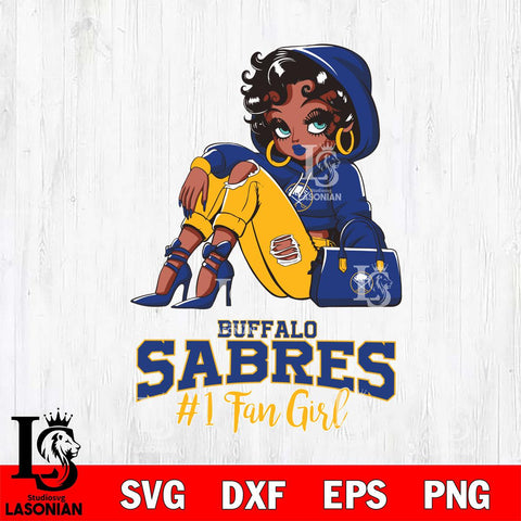Buffalo Sabres #1 beauty Black Fan Girl, Svg Eps Dxf Png File, Digital Download