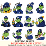 Buffalo Sabres  Boujee Grinch NHL Bundle 12 SVG Eps Dxf Png File, Digital Download, Instant Download