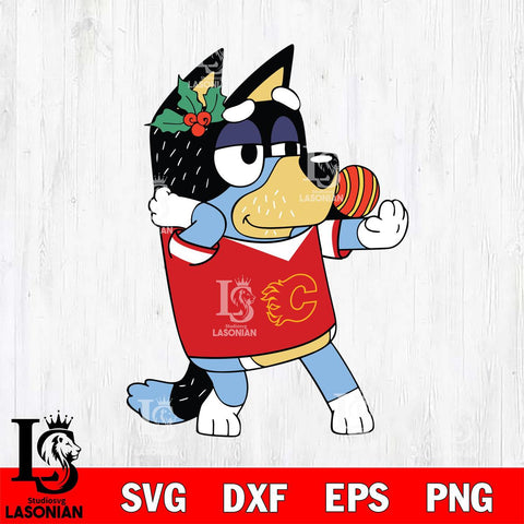Calgary Flames Bandit Heeler Christmas Svg Eps Dxf Png File, Digital Download, Instant Download