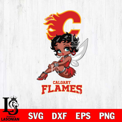 Calgary Flames Beauty Black Fairy Betty Boop, Svg Eps Dxf Png File, Digital Download