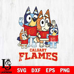 Calgary Flames Bluey & Bingo 14 Svg Eps Dxf Png File, NHL svg, Digital Download, Instant Download