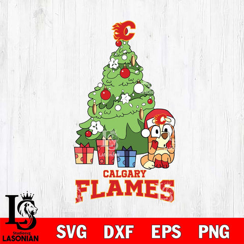 Calgary Flames Bluey Chilli Christmas Tree Svg Eps Dxf Png File, Digital Download