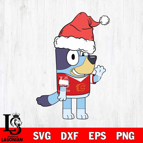 Calgary Flames Bluey Christmas Svg Eps Dxf Png File, Digital Download, Instant Download