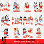 Calgary Flames Bluey Dace Mode NHL Bundle 12 SVG Eps Dxf Png File, Digital Download, Instant Download