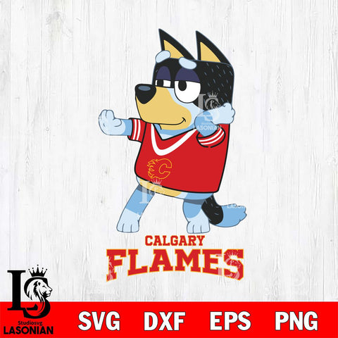 Calgary Flames Bluey Dad Dance Svg Eps Dxf Png File, Digital Download, Instant Download