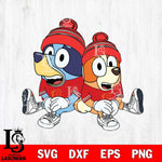 Calgary Flames Bluey & Bingo Christmas Svg Eps Dxf Png File, Digital Download, Instant Download