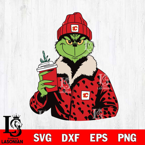 Calgary Flames Boujee Grinch 12 Svg Eps Dxf Png File, Digital Download, Instant Download
