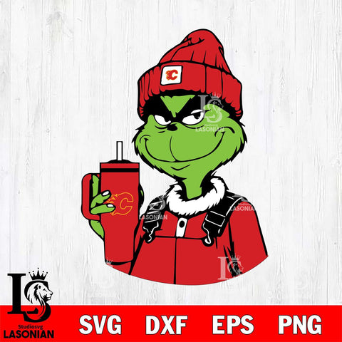 Calgary Flames Boujee Grinch 2 Svg Eps Dxf Png File, Digital Download, Instant Download