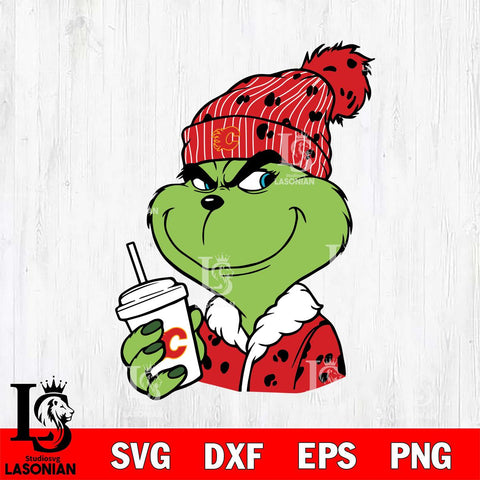 Calgary Flames Boujee Grinch 3 Svg Eps Dxf Png File, Digital Download, Instant Download