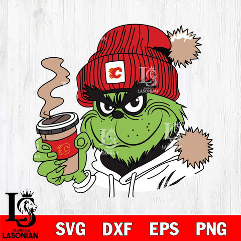 Calgary Flames Boujee Grinch 4 Svg Eps Dxf Png File, Digital Download, Instant Download