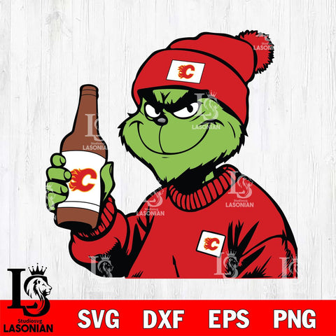 Calgary Flames Boujee Grinch 5 Svg Eps Dxf Png File, Digital Download, Instant Download