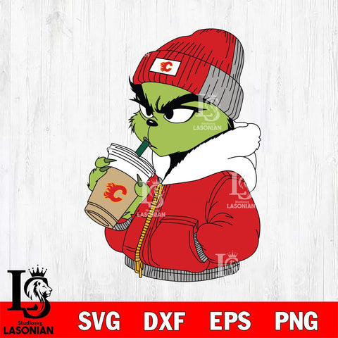 Calgary Flames Boujee Grinch 6 Svg Eps Dxf Png File, Digital Download, Instant Download