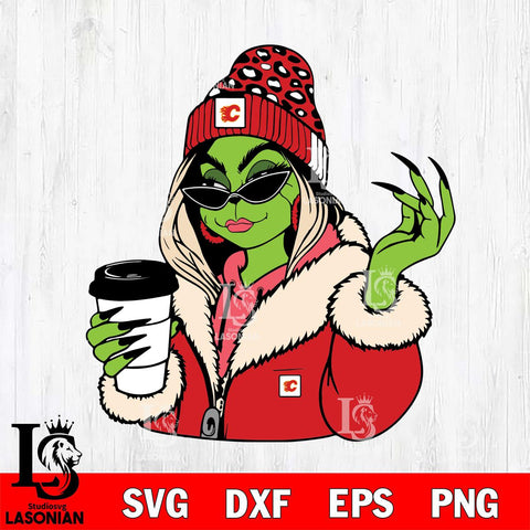Calgary Flames Boujee Grinch 9 Svg Eps Dxf Png File, Digital Download, Instant Download