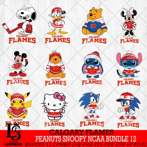 Calgary Flames Disney Hockey NHL Bundle 12 SVG DXF EPS PNG FILE,NHL Bundle File Cut,Disney Digital Download,Instant Download, Silhouette