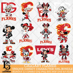 Calgary Flames Disney character NHL Bundle 12 Svg Eps Dxf Png File, Digital Download, Instant Download