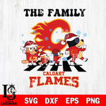 Calgary Flames Family Bluey Christmas Svg Eps Dxf Png File, Digital Download