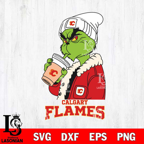 Calgary Flames Grinch Bougie Football Svg Eps Dxf Png File, Digital Download, Instant Download
