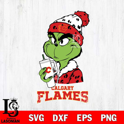 Calgary Flames Grinch Bougie Leopard Svg Eps Dxf Png File, Digital Download, Instant Download