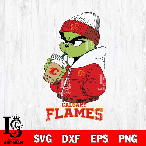 Calgary Flames Grinch Bougie Sport Svg Eps Dxf Png File, Digital Download, Instant Download