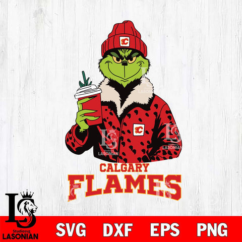 Calgary Flames Grinch Leopard Svg Eps Dxf Png File, Digital Download, Instant Download