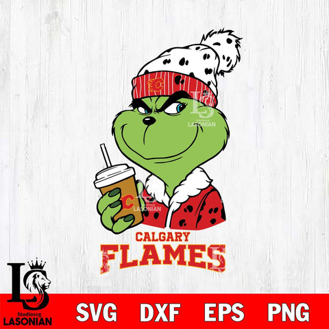 Calgary Flames Grinch hat Svg Eps Dxf Png File, Digital Download, Instant Download