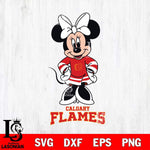 Calgary Flames Minnie Mouse NHL Hockey SVG DXF EPS PNG FILE,NHL File Cut,Disney Digital Download,Instant Download, Silhouette