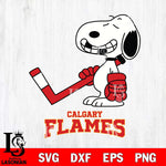 Calgary Flames Snoopy Hockey Sport Svg Eps Dxf Png File, Digital Download , Instant Download, Svg Files