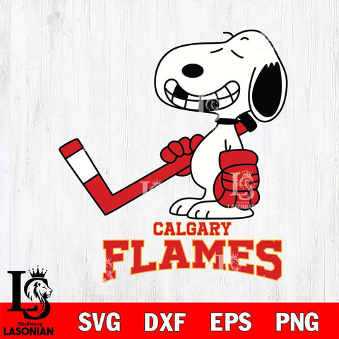 Calgary Flames Snoopy NHL Hockey SVG DXF EPS PNG FILE,NHL File Cut,Disney Digital Download,Instant Download, Silhouette