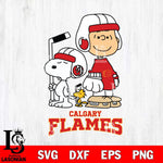 Calgary Flames Snoopy and Charlie Brown Hockey Svg Eps Dxf Png File, Digital Download , Instant Download, Svg Files