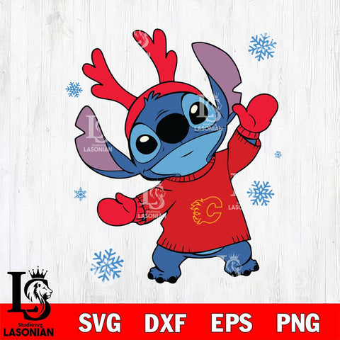 Calgary Flames Stitch Santa Christmas Svg Eps Dxf Png File, Digital Download, Instant Download