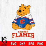 Calgary Flames Winnie The Pooh NHL Hockey SVG DXF EPS PNG FILE,NHL File Cut,Disney Digital Download,Instant Download, Silhouette