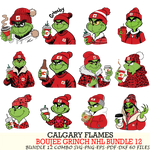 Calgary Flames  Boujee Grinch NHL Bundle 12 SVG Eps Dxf Png File, Digital Download, Instant Download
