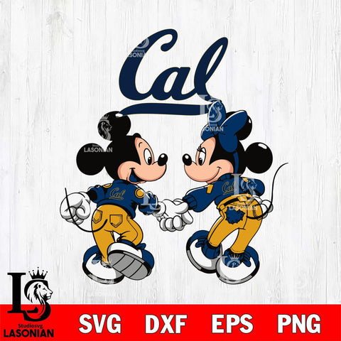 California Golden Bears Fan Minnie And Mickey Love Svg Eps Dxf Png File, Digital Download, Instant Download