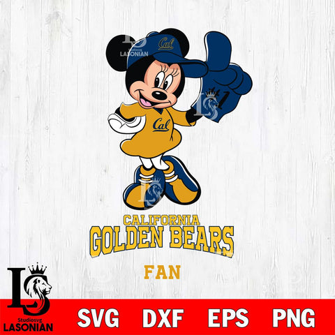California Golden Bears #1 Fan Minnie Mouse Svg Eps Dxf Png File, Digital Download, Instant Download