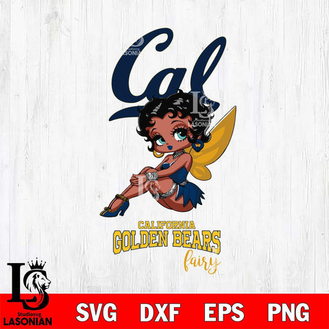 California Golden Bears Beauty Black Fairy Betty Boop, Svg Eps Dxf Png File, Digital Download