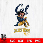 California Golden Bears Beauty Black Fan Girl Football, Svg Eps Dxf Png File, Digital Download
