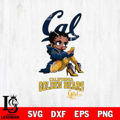 California Golden Bears Beauty Black Fan Girl Football, Svg Eps Dxf Png File, Digital Download