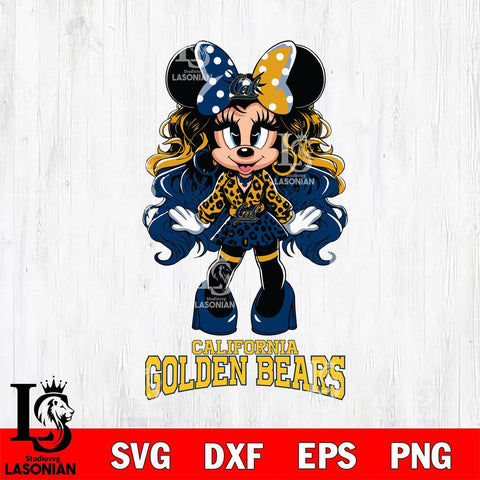 California Golden Bears Beauty Minnie Mouse Svg Eps Dxf Png File, Digital Download, Instant Download