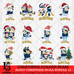 California Golden Bears Bluey Christmas NCAA Bundle 12 Cricut File Cut Files , Bluey Cricut , Christmas Svg , Bluey svg , Digital Download, dxf eps png pdf file