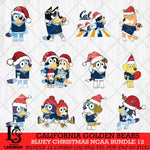 California Golden Bears Bluey Christmas NCAA Bundle 12 SVG Eps Dxf Png File, Digital Download, Instant Download