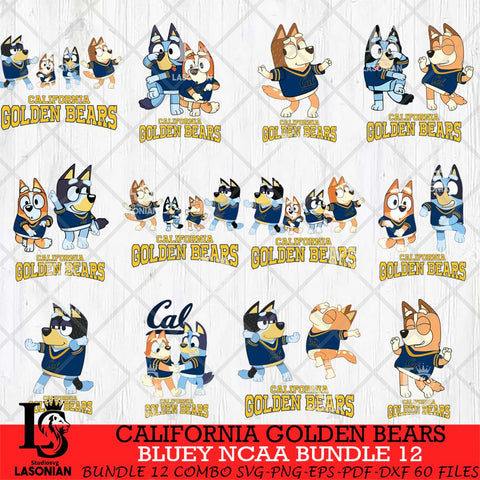 California Golden Bears Bluey Dace Mode NCAA Bundle 12 SVG Eps Dxf Png File, Digital Download, Instant Download