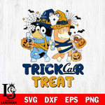 California Golden Bears Bluey Trick or Treat Halloween 2 Svg Eps Dxf Png File, Digital Download, Instant Download