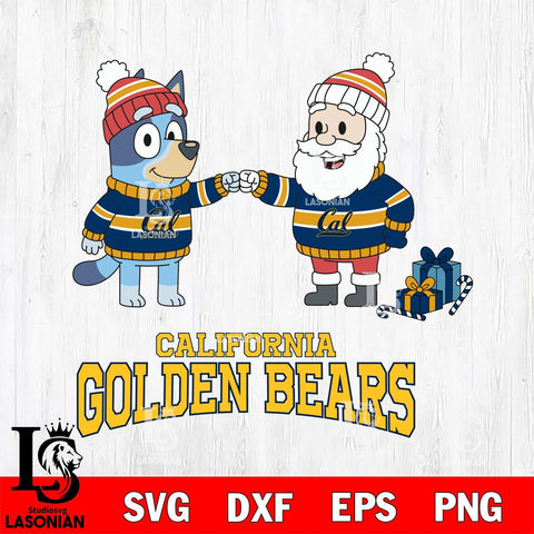 California Golden Bears Bluey With Satan Christmas File Cut, NCAA SVG DXF EPS PNG FILE, Digital Download,Instant Download, Silhouette