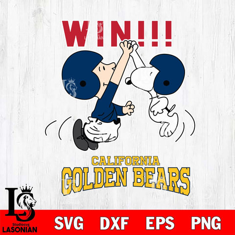 California Golden Bears Charlie Brown and Snoopy Win Svg Eps Dxf Png File, NCAA svg , Digital Download , Instant Download, Cricut File