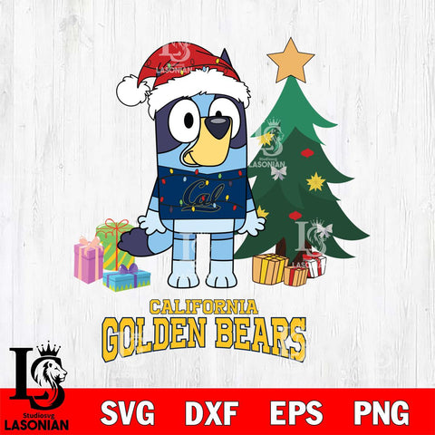 California Golden Bears Christmas Bluey Tree Sport Cut Files,Bluey Cricut,Christmas Svg , Bluey svg , Digital Download, dxf eps png pdf file