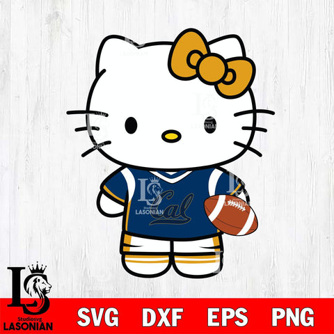 California Golden Bears Cute Hello Kitty Football 8 Svg Eps Dxf Png File, NCAA svg, Digital Download, Instant Download