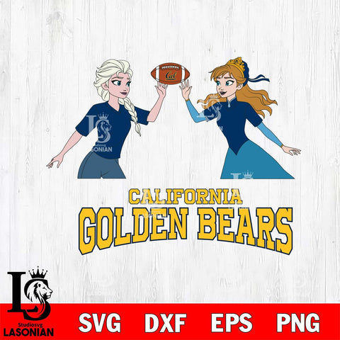 California Golden Bears Elsa & Anna Football Cricut,Christmas SVG DXF EPS PNG FILE, NCAA Digital Download,Instant Download, Silhouette