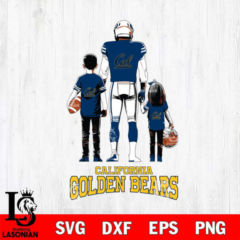 California Golden Bears Father And Child Football SVG DXF EPS PNG FILE,NCAA SVG, Father day Digital Download,Instant Download, Silhouette